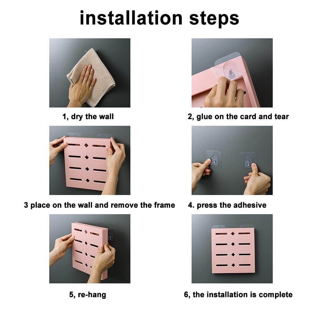 Viskana 2PCS Square Pastel Mavi Wall-Mounted Knife Organizer