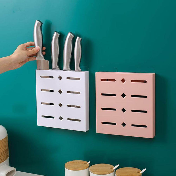 Viskana 2PCS Square Pastel Mavi Wall-Mounted Knife Organizer