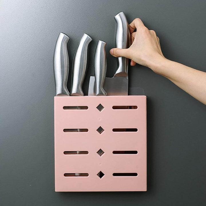 Viskana 2PCS Square Pastel Mavi Wall-Mounted Knife Organizer