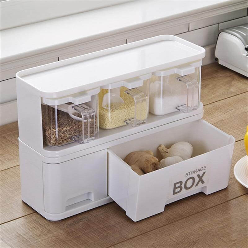Viskana Multiple Boxes Seasoning Herb Kitchen Organizer