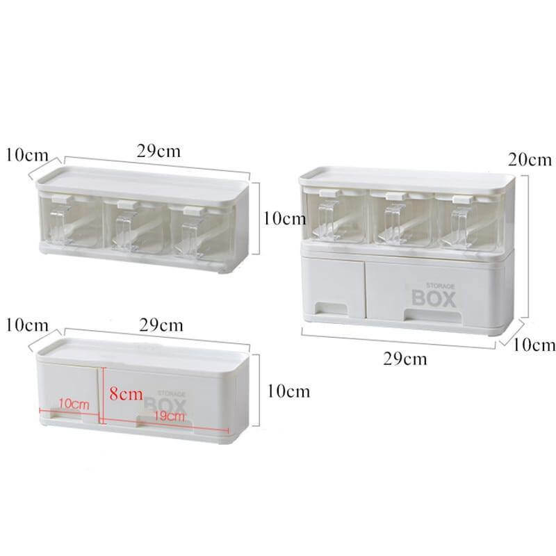 Viskana Multiple Boxes Seasoning Herb Kitchen Organizer