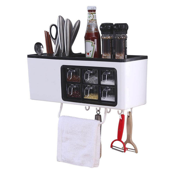 Viskana Multipurpose Useful Shelf Seasoning Storage Organizer with Phone Holder