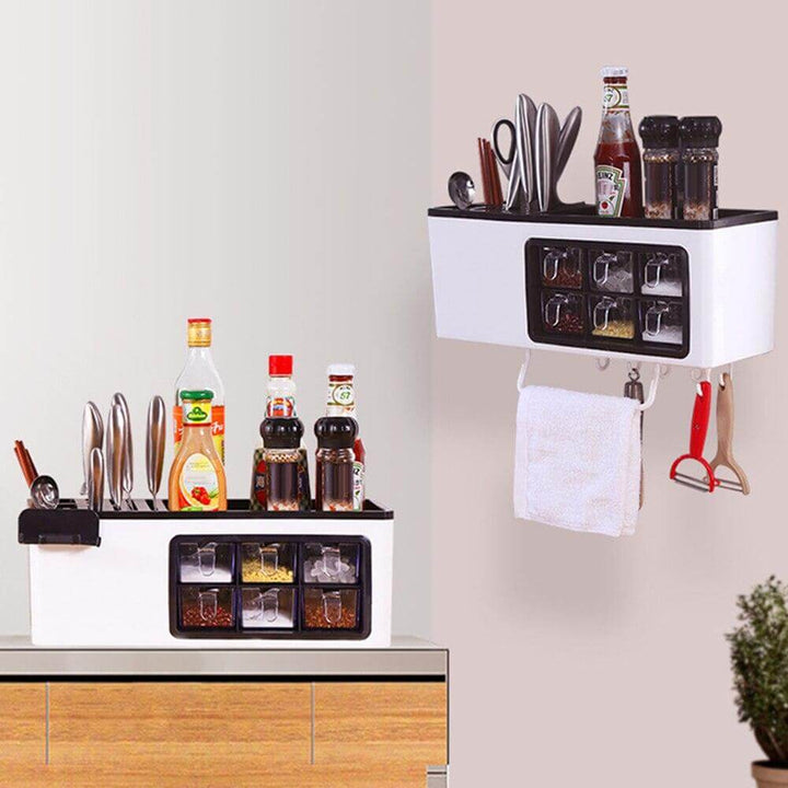 Viskana Multipurpose Useful Shelf Seasoning Storage Organizer with Phone Holder