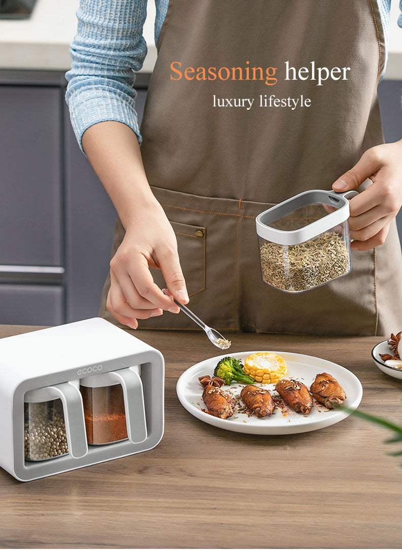Viskana Wall Mount Multiple Grids Seasoning Organizer