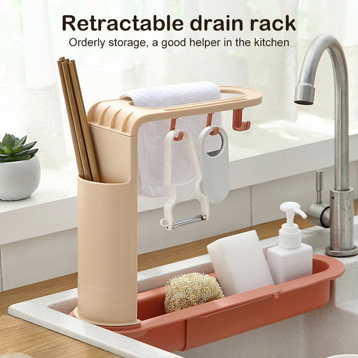 Viskana Adjustable Shelf Drain Rack Kitchen Organizer
