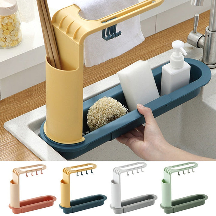 Viskana Adjustable Shelf Drain Rack Kitchen Organizer