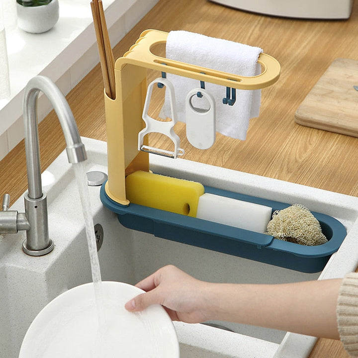 Viskana Adjustable Shelf Drain Rack Kitchen Organizer