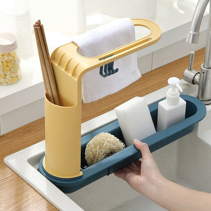 Viskana Adjustable Shelf Drain Rack Kitchen Organizer