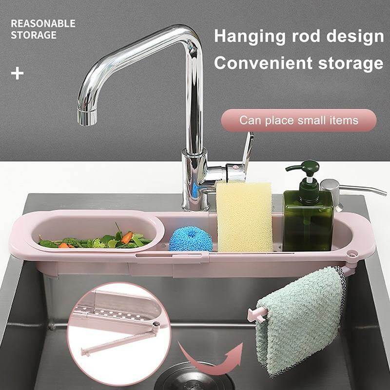 Viskana Kitchen Retractable Sink Rack Organizer