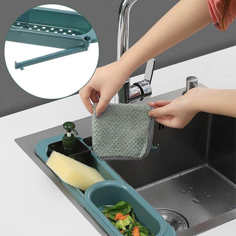 Viskana Kitchen Retractable Sink Rack Organizer