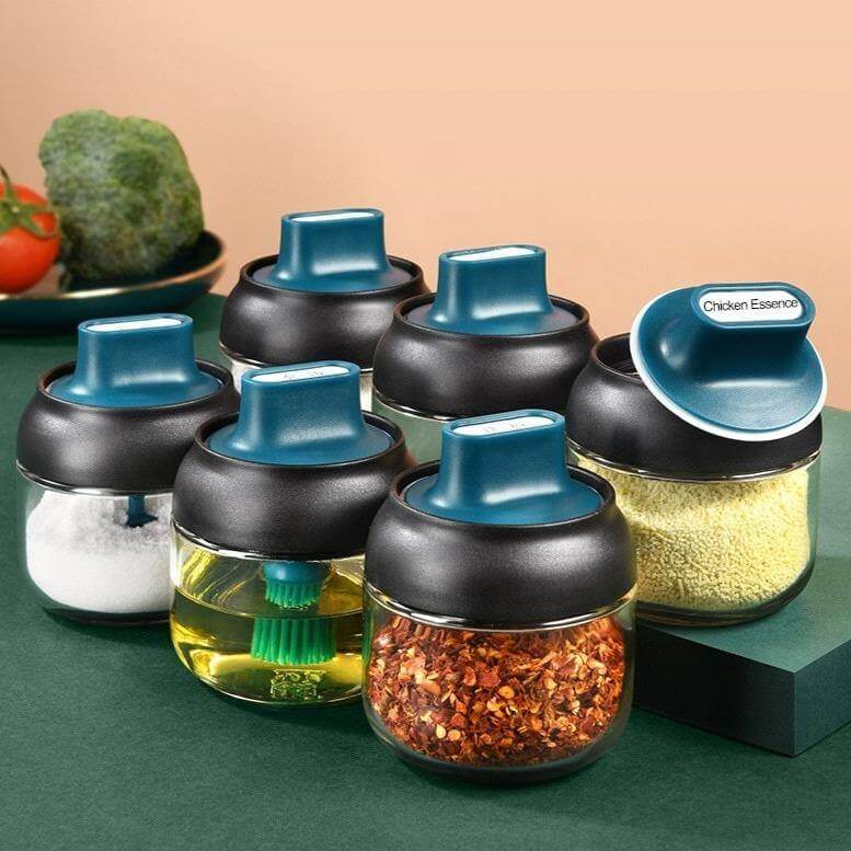 Viskana Salt and Pepper Seasoning Organizer Spice Jars