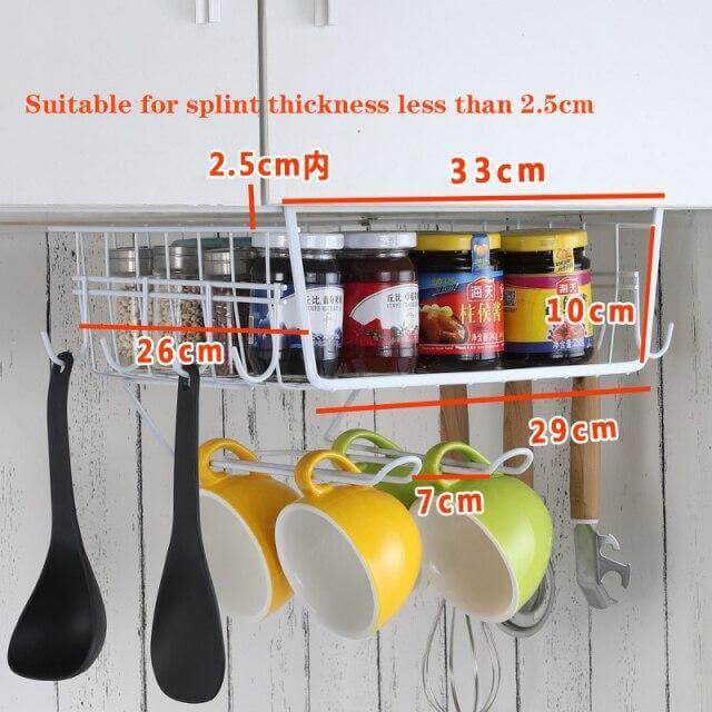 Viskana Easy Hang Kitchen Cabinet Storage Organizer Rack