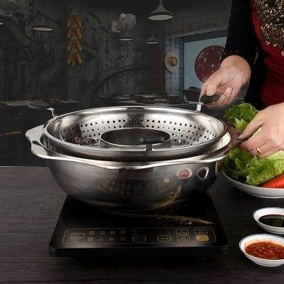Viskana Stainless Steel Rotating Easy Cook Hot Pot Cookware