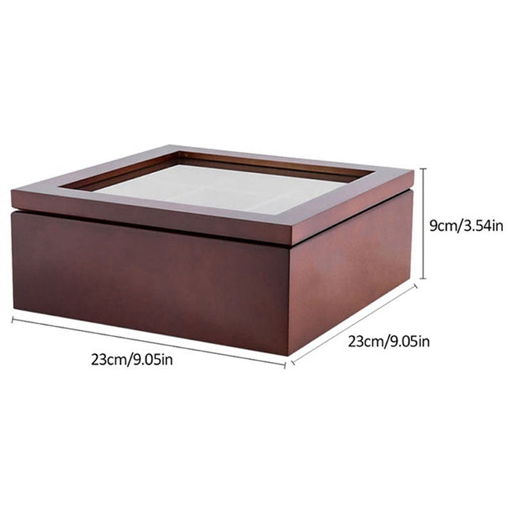 Viskana Large Grid Caddy Wood Tea Storage Box