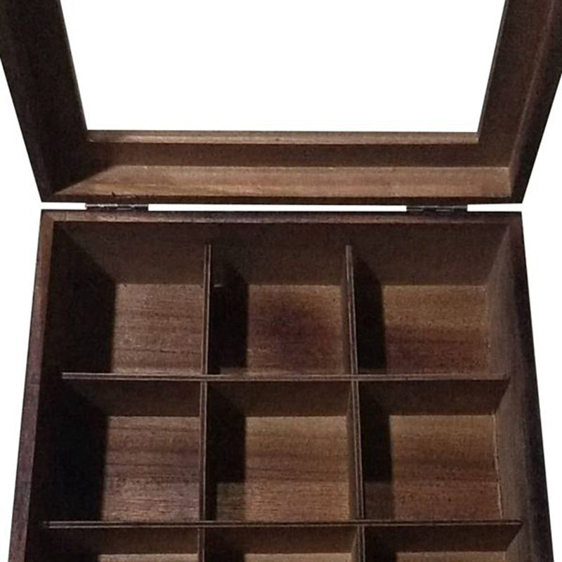 Viskana Large Grid Caddy Wood Tea Storage Box