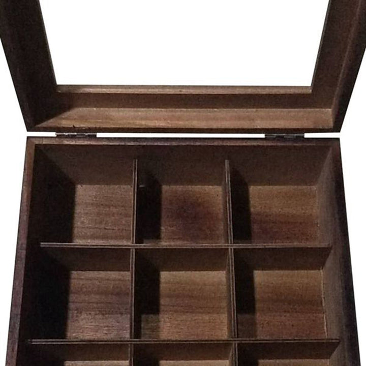 Viskana Large Grid Caddy Wood Tea Storage Box