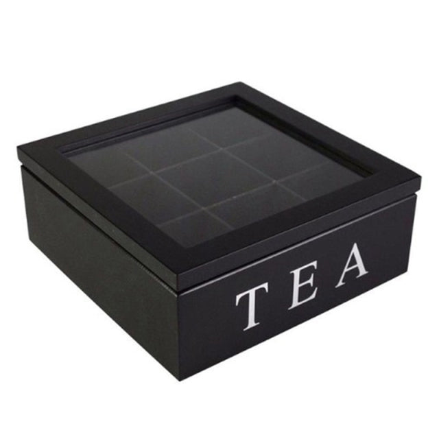 Viskana Large Grid Caddy Wood Tea Storage Box