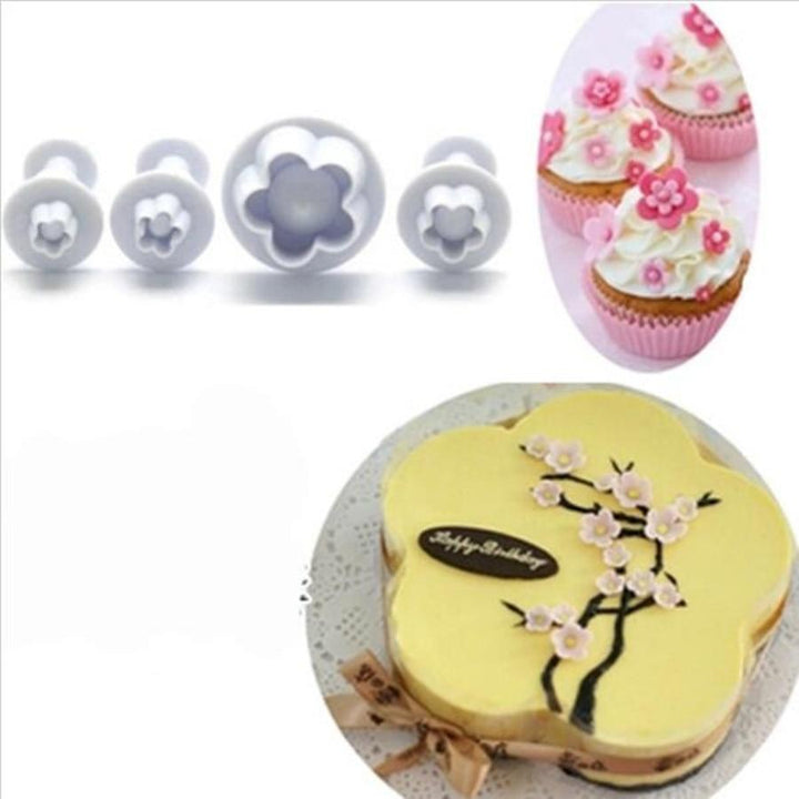 4 Piece Set - Plum Flower Shape Pastry Decorating Tools Viskana