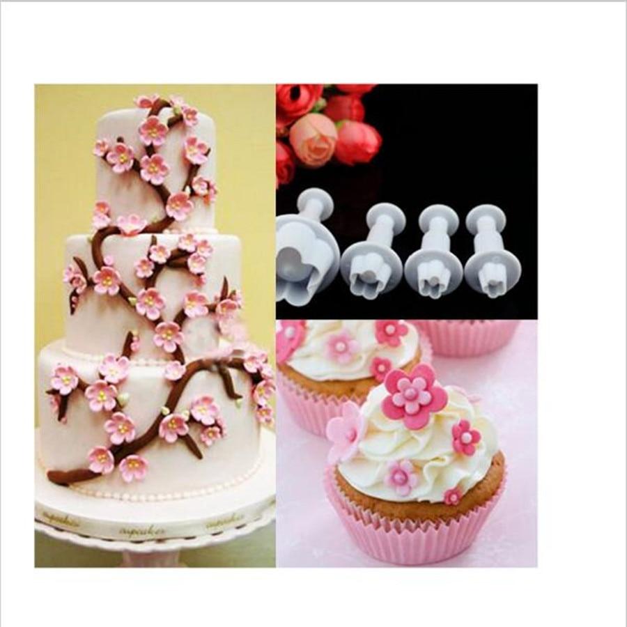 4 Piece Set - Plum Flower Shape Pastry Decorating Tools Viskana