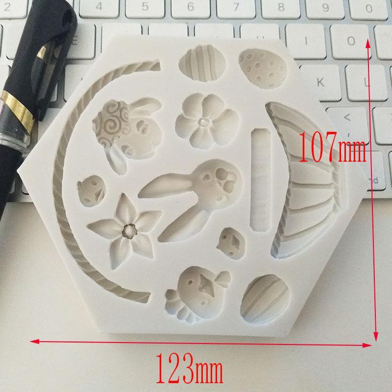Silicone Easter Molds -  Egg Rabbit Flower Viskana