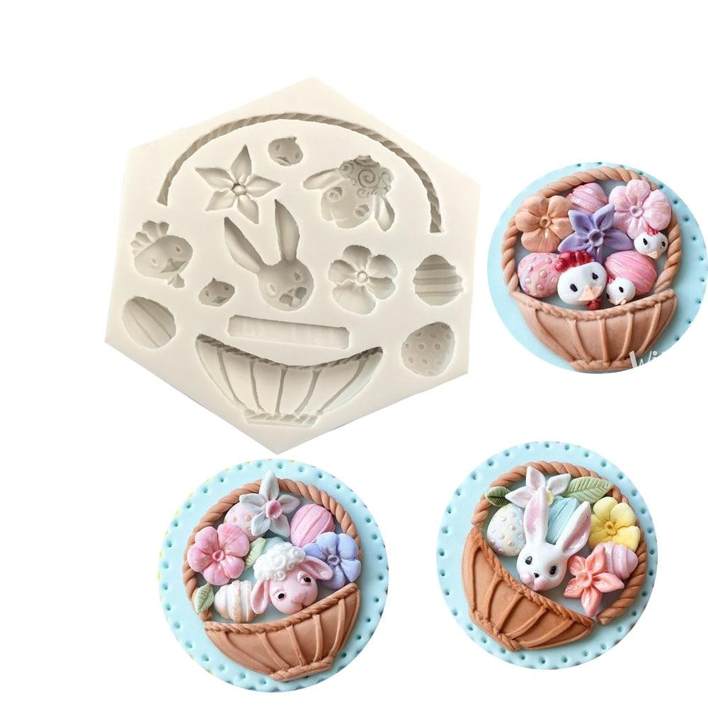 Silicone Easter Molds -  Egg Rabbit Flower Viskana