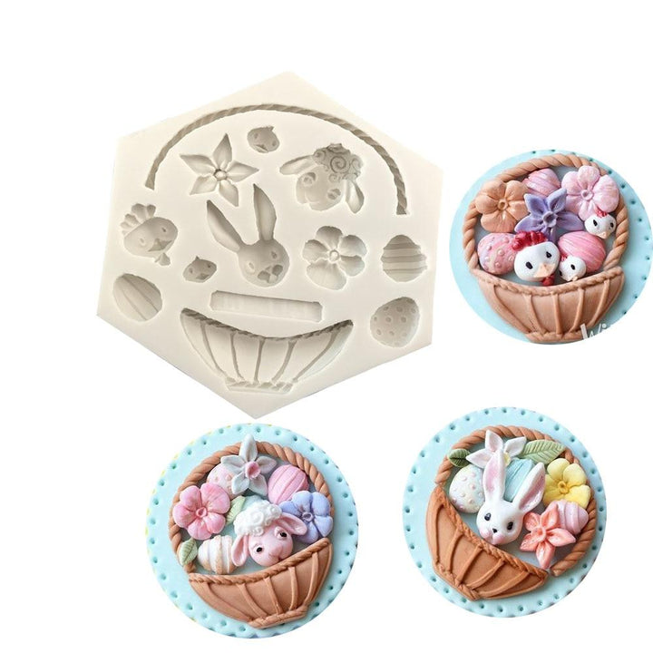 Silicone Easter Molds -  Egg Rabbit Flower Viskana