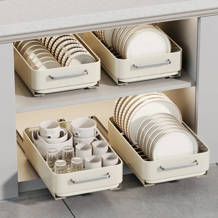 Pull-Out Dish Rack Sliding Drawer Drying Rack and Cabinet Organizer Viskana
