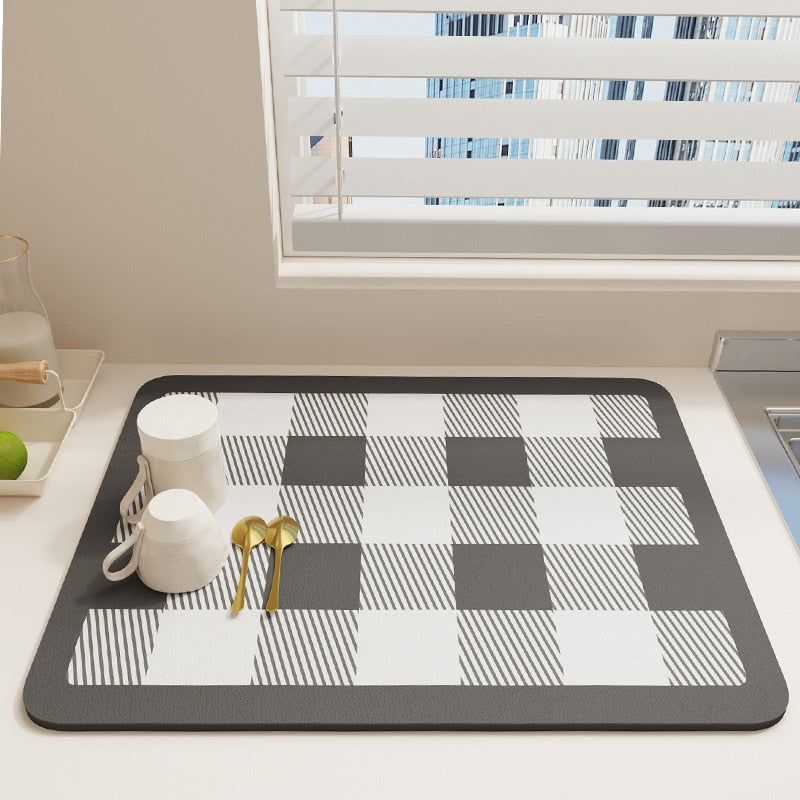 Quick Drying Kitchen Absorbent Drained Placemat Drying Mat for Table Viskana