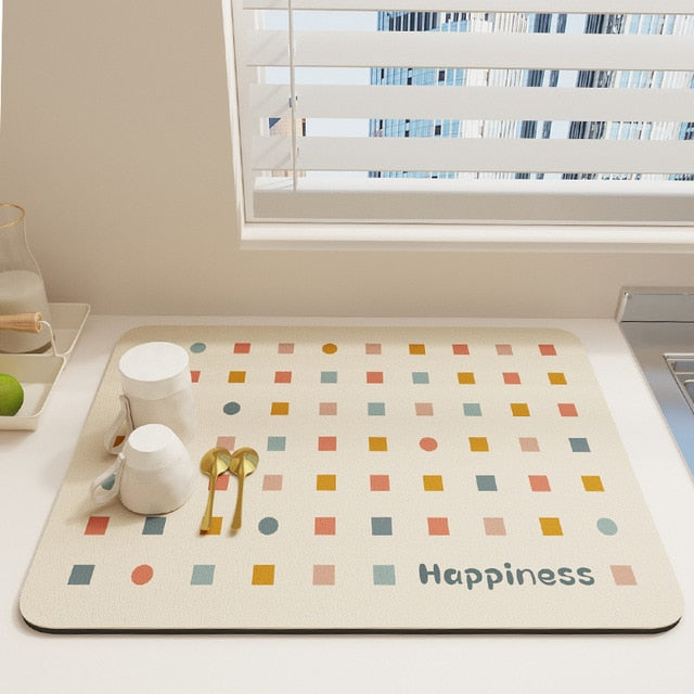 Quick Drying Kitchen Absorbent Drained Placemat Drying Mat for Table Viskana