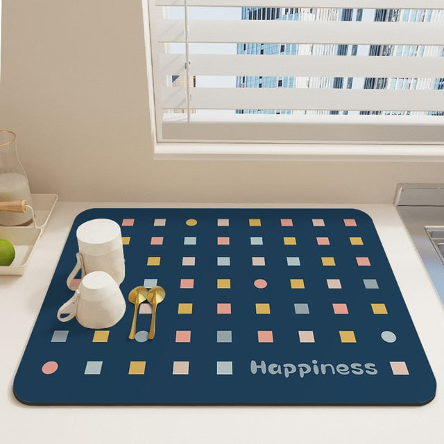 Quick Drying Kitchen Absorbent Drained Placemat Drying Mat for Table Viskana