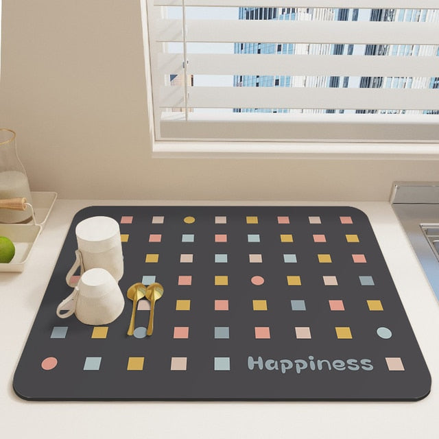 Quick Drying Kitchen Absorbent Drained Placemat Drying Mat for Table Viskana