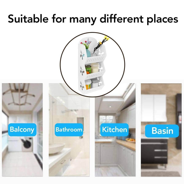 Viskana Wall Mounted No-Drill Shelf Storage Organizer