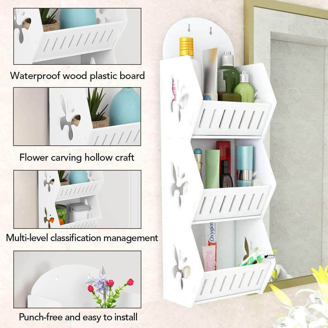 Viskana Wall Mounted No-Drill Shelf Storage Organizer