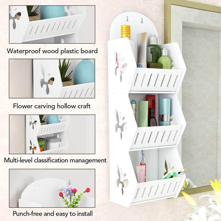 Viskana Wall Mounted No-Drill Shelf Storage Organizer