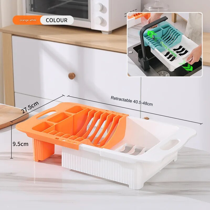 Viskana Efficient Kitchen Retractable Dish Drain Rack
