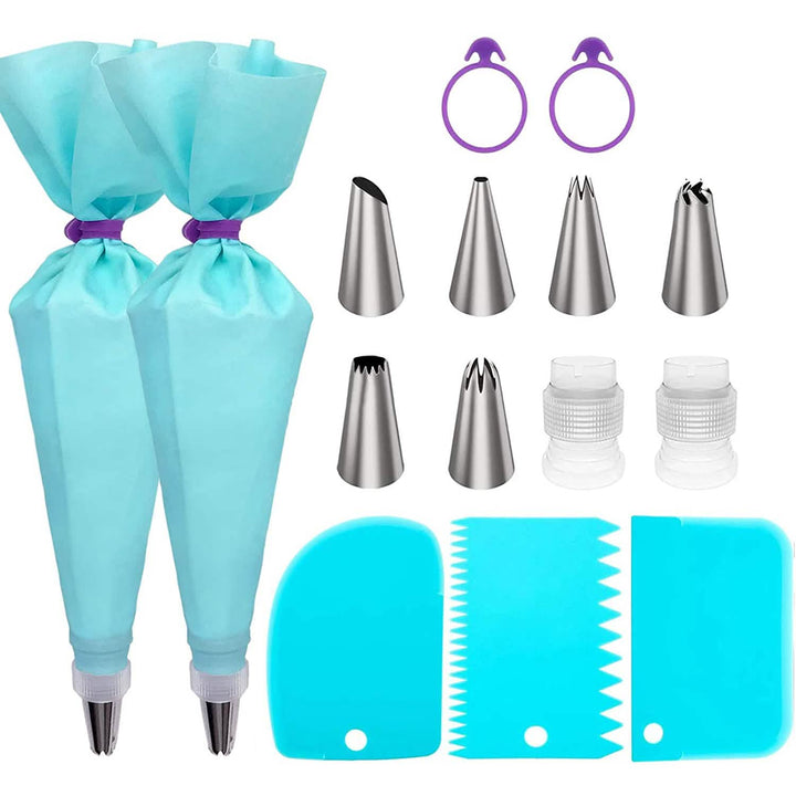 Viskana Reusable Cake Piping Bags and Nozzles Set