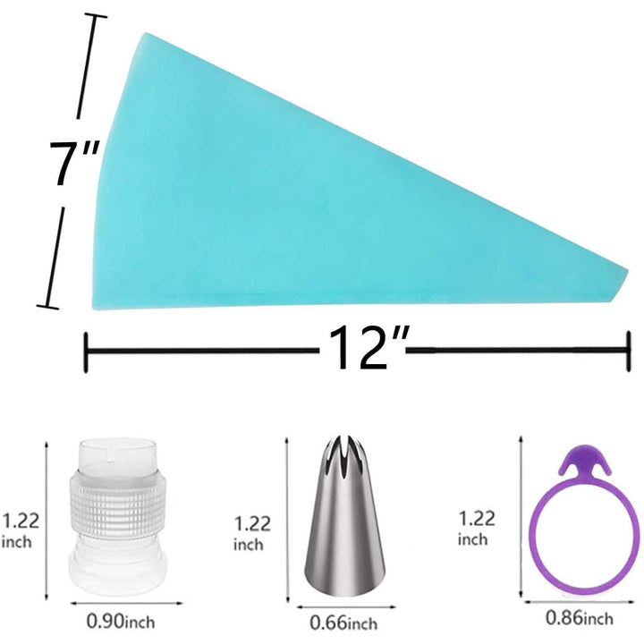 Viskana Reusable Cake Piping Bags and Nozzles Set