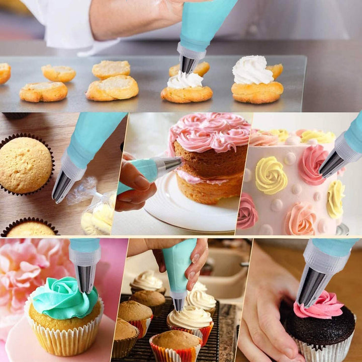 Viskana Reusable Cake Piping Bags and Nozzles Set