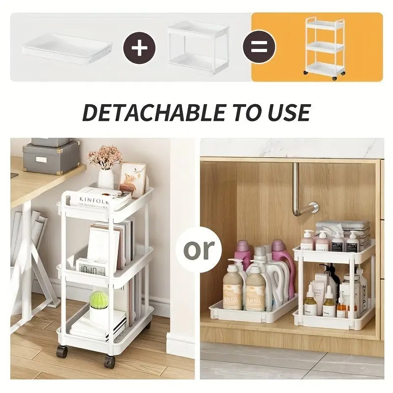 Viskana 3-Tier Multifunctional Rolling Cart with Wheels