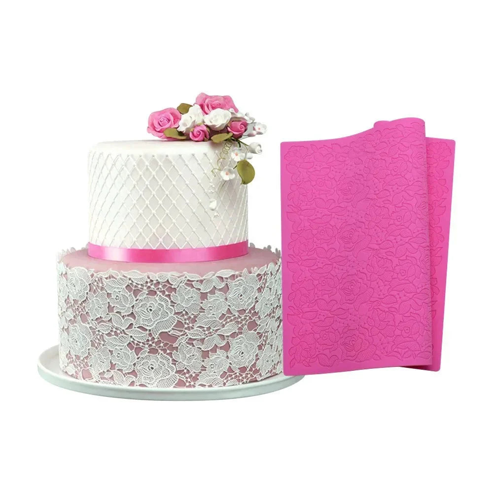 Rose Flower Lace Mold Cake Border Decoration Fondant Baking Decorating Viskana