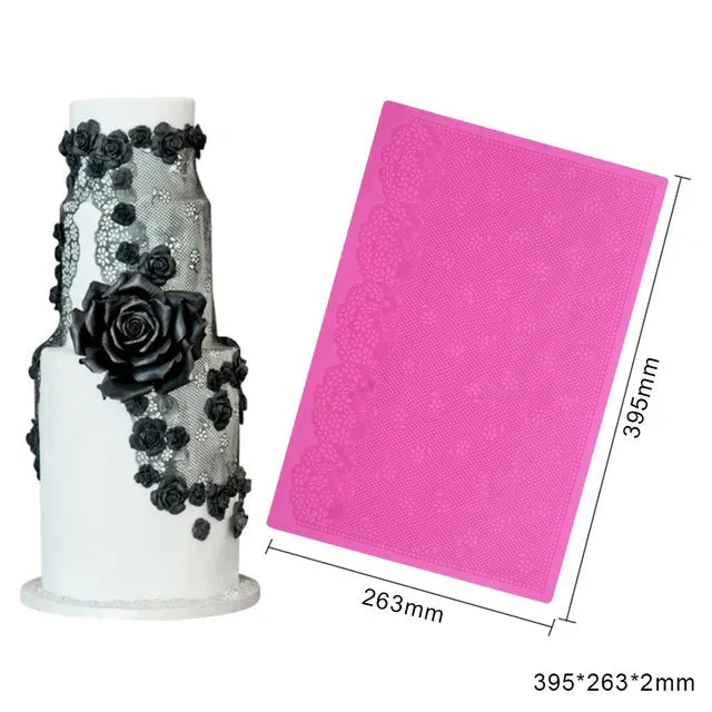 Rose Flower Lace Mold Cake Border Decoration Fondant Baking Decorating Viskana