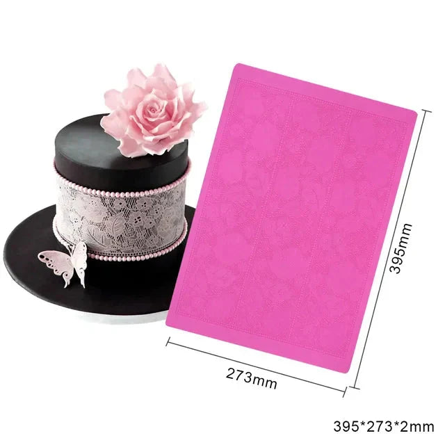 Rose Flower Lace Mold Cake Border Decoration Fondant Baking Decorating Viskana