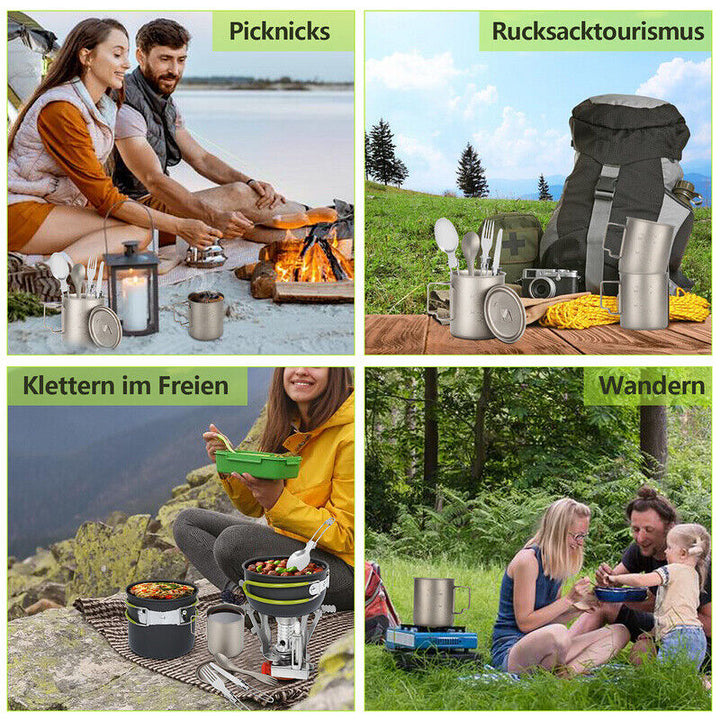 Titan Cup Set with Cutlery Forks & Spoons Camping Cups Viskana