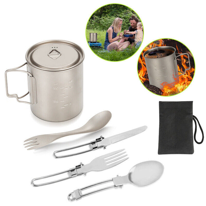 Titan Cup Set with Cutlery Forks & Spoons Camping Cups Viskana