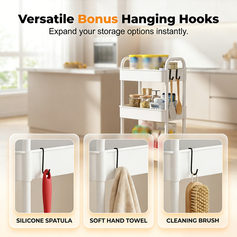 Mobile Kitchen Shelf Organizer with Wheels Viskana
