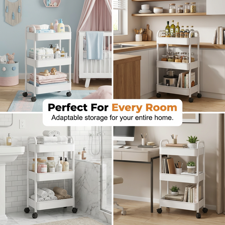 Mobile Kitchen Shelf Organizer with Wheels Viskana
