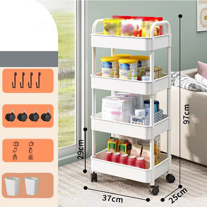 Mobile Kitchen Shelf Organizer with Wheels Viskana