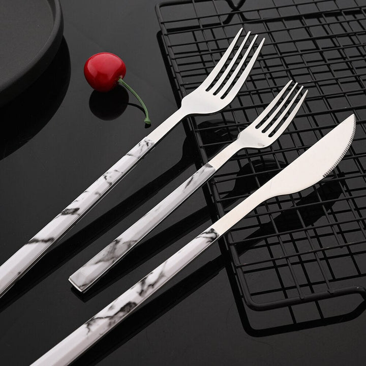 Stainless Steel Cutlery Set Imitation Marble Handle Tableware Viskana