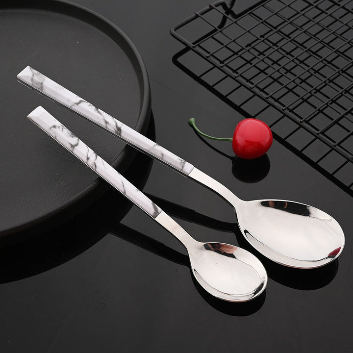 Stainless Steel Cutlery Set Imitation Marble Handle Tableware Viskana