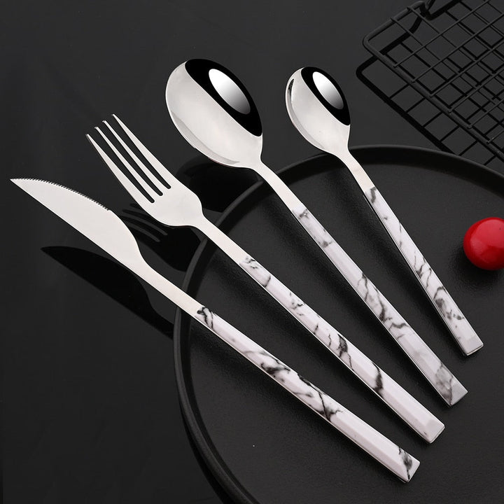 Stainless Steel Cutlery Set Imitation Marble Handle Tableware Viskana